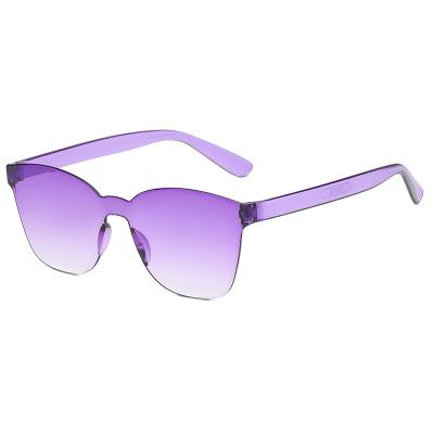 China Other men and women 2021 one-piece sunglasses candy color ocean lens shape sunglasses trend for sale