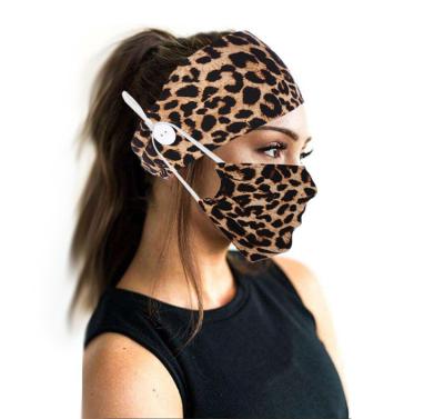 China With Print New Design Adjustable Comfortable Head Band Hair Band With Button Yoga Headband Hair Band With Mask And Filter for sale