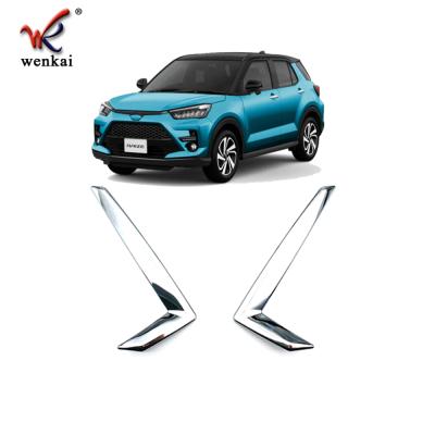 China Automotive Exterior Accessories For Toyota Raize 2020 ABS Chrome Rear Fog Light Lamp Decor Cover Strips Car Exterior Accessories for sale