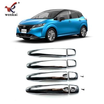 China Automotive Exterior Accessories ABS Chrome Side Door Handle Cover Trim For Nissan Note E13 2021 2022 Car Accessories for sale