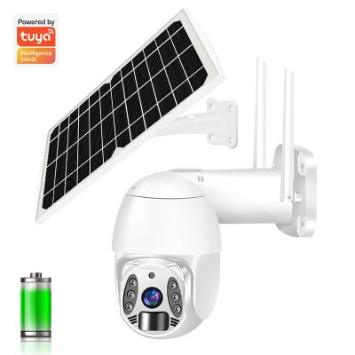 China PAN-TILT Tuya Ptz Support Alexa Solar Powered Wifi Security Battery Camera Sim Card 4g Wireless Outdoor Solar Camera for sale