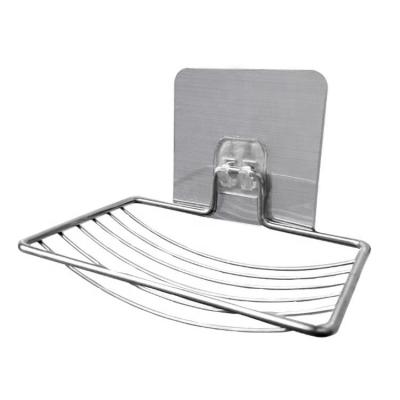 China Ddetachable No Magic Sticker Stainless Steel Bath Soap Punch Detachable Holder for sale