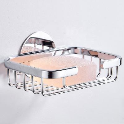 China Detachable No Magic Sticker Stainless Steel Bath Punch Detachable Soap Dish for sale