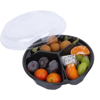 China Factory Direct Sales 3 Compartment Disposable Plastic Fruit Box With Lid for sale