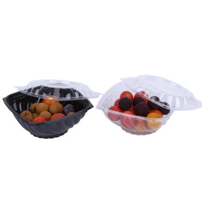 China 800Ml Disposable Large Disposable Clear Salad Fruit Plastic Bowls With Clear Lid for sale