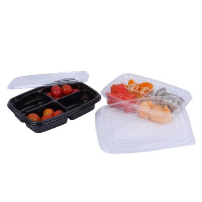 China Environmental Protection Disposable Pet Plastic 4 Compartment Plastic Fruit Box for sale