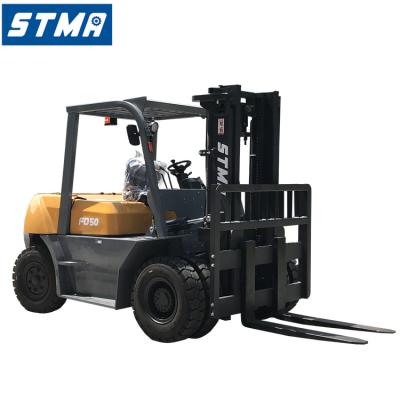 China Large Low Noise STMA 5 Ton 5000kg Diesel Forklift 5 Ton With Mitsubishi S6S Engine For 65.5kw/2250min for sale