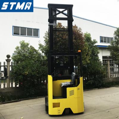 China High efficiency STMA warehouse forklift reach truck with lift high 12m and side clutch attachment for sale