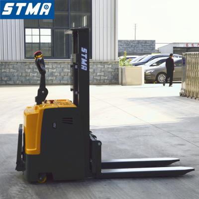 China Convenience STMA 1500kg Capacity Easy Operation Safety Mini Stacker Electric Forklift With 1.6m Lifting Height for sale