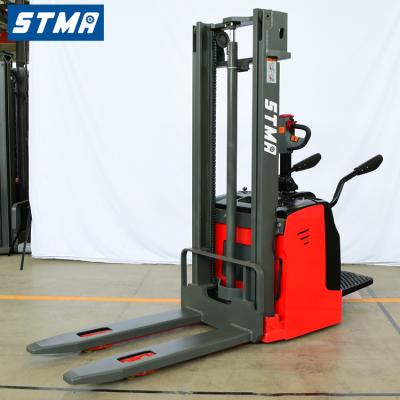 China Convenience STMA Brand Safety Easy Operation Stacker Pusher 1.5tone 2tone 3tone Electric Counterweight Pallet Stacker for sale