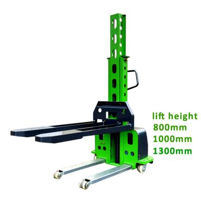 China Hotels STMA brand 500kg self lifting electric semi stacker with 800mm, 1100mm, 1200mm, 1300mm lifting height for sale