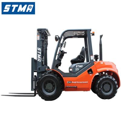 China High Quality Building Material Shops Forklift 4x4 4wd Rough Terrain Forklift With Chinese Engine for sale