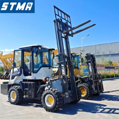 China STMA 4x4 hydraulics articulated rough terrain forklift for sale for sale