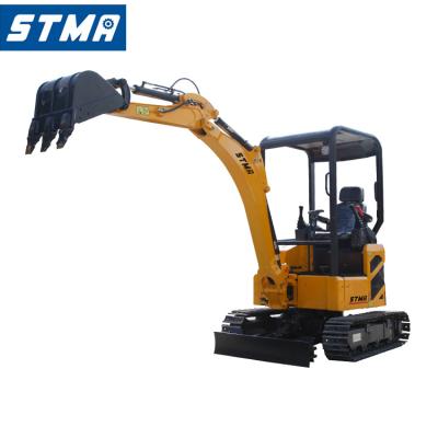 China Multifuction STMA Farm Machinery 1.8 Ton 1800kg Capacity Mini Excavators With Japanese Kubota Engine for sale