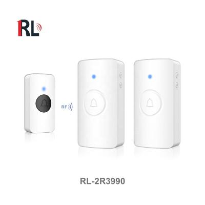 China 90 easy to install wifi smart home waterproof wireless doorbell ac ring wireless doorbell with two receivers RL-2R3990 for sale