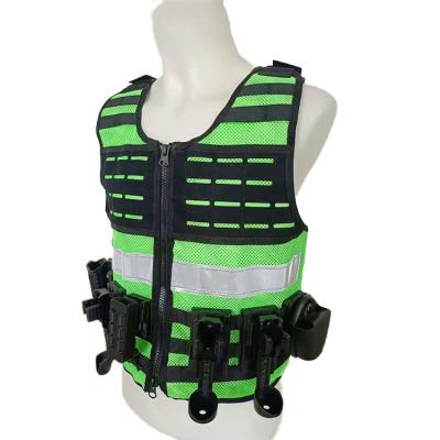 China Water Proof Fashion Design Logo Zipper Up Reflecting Roadway Lightweight Custom Safety Vests for sale