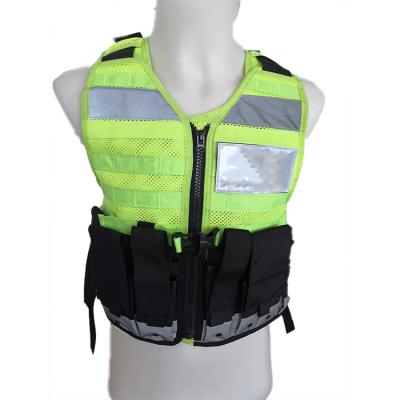 China Water Proof Customized Logo High Visibility Tactical Green Reflective Safety Work Vest for sale