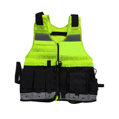 China Custom Logo Reflective Security High Visibility Mesh Adjustable Tactical Vest Water Proof for sale