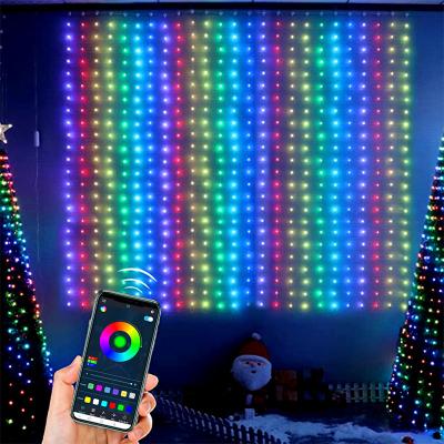 China Wholesale 12v 300 RGB LANDSCAPE Led Lights With APP Smart Remote Control Wedding Lights Outdoor LED String Lights for sale