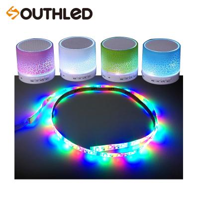 China 2835RGB 3v 5v 12v Colorful Automatic Flash Marquee Strip Explosion Style LED Light Speaker Strip Light Running Water for sale