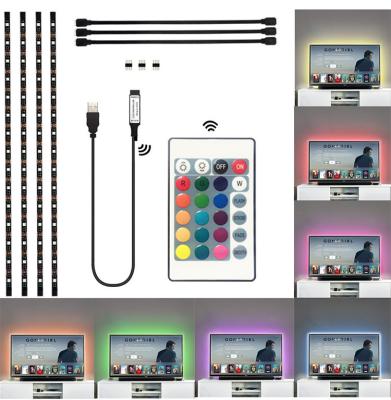 China Hot Selling INDOOR DC5V TV Strip 5050 Flexible Waterproof Led RGB 4*0.5M USB LED Light Strip Light for TV Desk Screen for sale