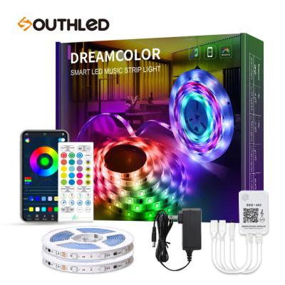 China Smart LANDSCAPE 5050 RGB LED Strip Lights Kit Controlled with Phone APP Music 40keys Remote Smart Dream Color LED for sale