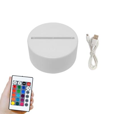 China 2022 16 Colors Modern Touch Sensor 3D Acrylic Lamp Base Include Remote Control For Led Night Light With Best Quality for sale