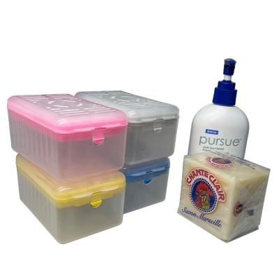 China 2022 Daily Hot Plastic Free Self-Draining Plastic Self-Draining Soap Storage Box Amazon Application Dual-Use Portable Soap Holder With Handle for sale