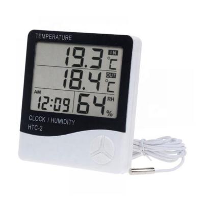 China Quick response with HTC-2 multifunctional digital hygrometer and clock thermometer for sale