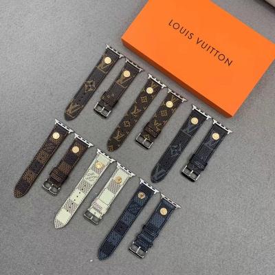 China Designer Genuine Correa Leather Breathable Luxury Watch Band Strap For Apple iWatch iPhone 6 7 Series for sale