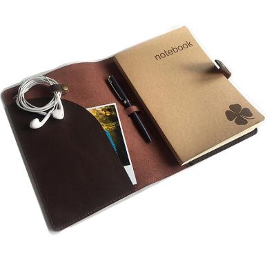 China Notebook Diary A5 Size Genuine Leather Refillable Leather Notepad Cover Leather Refillable Notebook for Drawing Traveling for sale