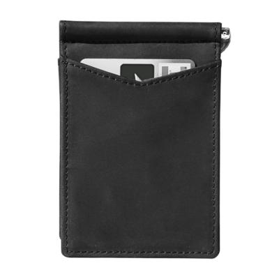 China RFID Blocking Clip Custom RFID Blocking Money Leather Clip Slim Wallet, Front Pocket Minimalist Wallets For Men Full Grain Leather for sale