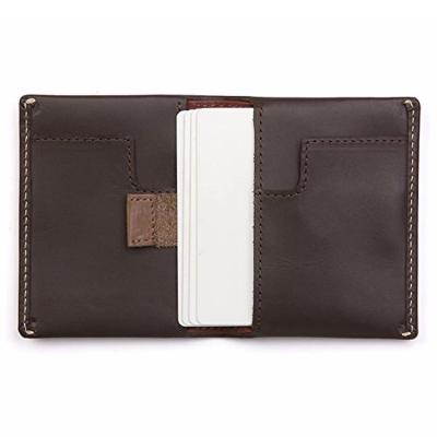 China RFID Blocking Custom Men Vegetable Tanned Leather Slim Slim Bifold RFID Blocking Bank Debit Credit Card Holder Card Slide Wallet With Pull Tag for sale