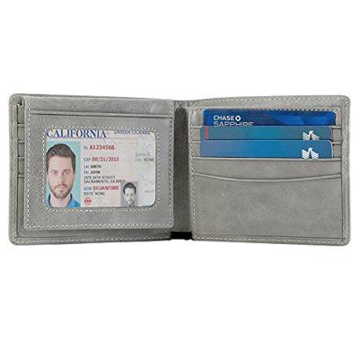 China RFID Blocking RFID Blocking Cowhide Leather Bifold Wallet For Men for sale