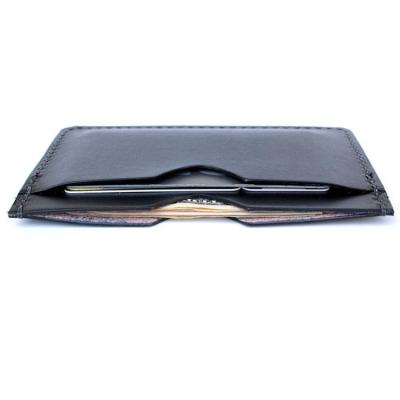 China Small And Easy To Carry Men's Small Front Pocket Wallet Italian Vegetable Tanned Minimalist Leather Card Holder Slim Wallet for sale