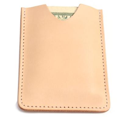 China Small And Easy To Carry Vegetable Tanned Leather Men's Minimalist Card Holder Wallet for sale