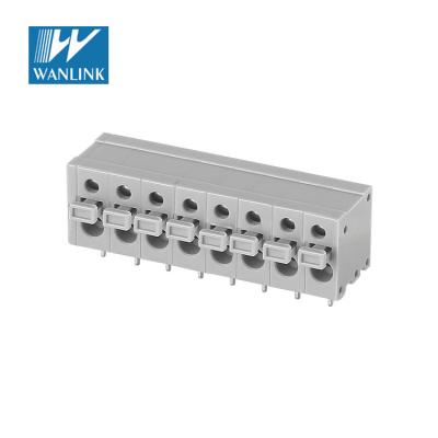 China 90 degree 5.0mm pitch spring wire push connector screwless cable terminal block 25 pairs of terminal block JM211R-5.0 26-16AWG for sale