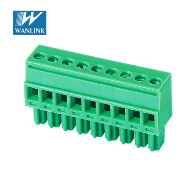 China WANLINK 180 Degree 15EDGKA-3.5/3.81 28-16AWG Terminal Block Front Pitch 3.5mm/3.81mm Plug-in Terminal Block for sale