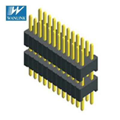 China PCB HY1003-08 Pitch Array Stack V/T Type 1.27mm Double Pin Header With CE FCC Certificated for sale