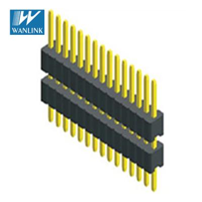 China Single Pin PCB WANLINK 1.27mm Pitch Row Stack V/T Type Header for sale