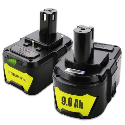 China Power tools 9.0Ah/9000mAh 18V lithium battery for Ryobi P108 P109 P102 P103 P104 P105 P107 P190 P122 power tool battery for Ryobi tool battery for sale