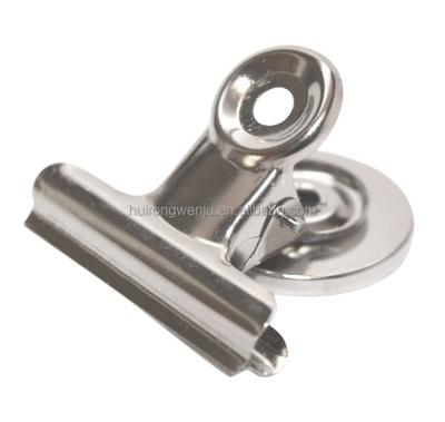 China Large Metal Magnetic Bulldog Clip, Office/Fridge Ferrite Magnet Bulldog Clips, Magnetic Spring Clips for sale