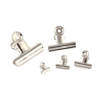 China Metal Series 50mm Metal Handle Clips Silver Bulldog Clip Stainless Steel Clip for Tag Bags, Shops, Office and Home Kitchen for sale