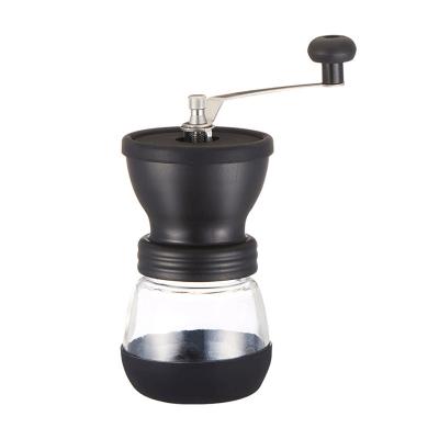 China Hot Selling Manual Hotel Coffee Bean Grinder Burr Coffee Grinders Manual Washable Glass Bottle for sale