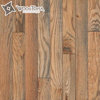 China Traditional Woodtopia Eco Aged Solid Hardwood Flooring Environmental Engineered Hardwood Oak for sale