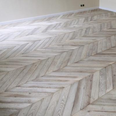 China Modern light gray oak chevron parquet for sale