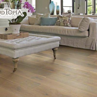 China China Factory Modern White Gloss UV Oiled Solid Oak Engineered Wood Flooring for sale