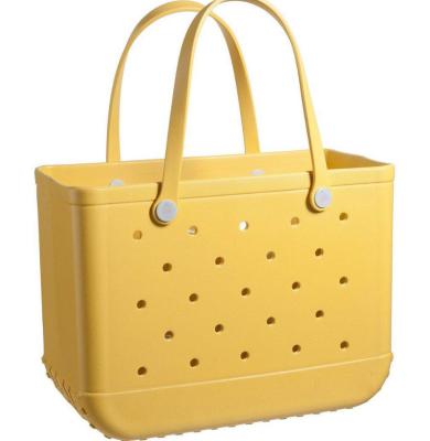 China Customization Yellow Beach Cross - Body Handbag Eva Handbag Diagonal Beach Plastic Silicone Swamp Tote Beach Rubber Shopping Bags For Women for sale