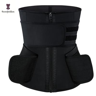 China Plus Size Plus Size Zipper Up Waist Trainer Plus Size Women Belt Latex Zipper Corset Underbust Waist Trainer 100% Double 2 Strap Waist Trainer for sale