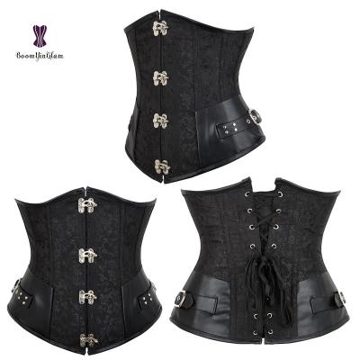 China Steampunk Antibacterial Antibacterial Corselet Strapless Ladies Plus Size Mature Black Corset Sexy Lingerie For Women for sale